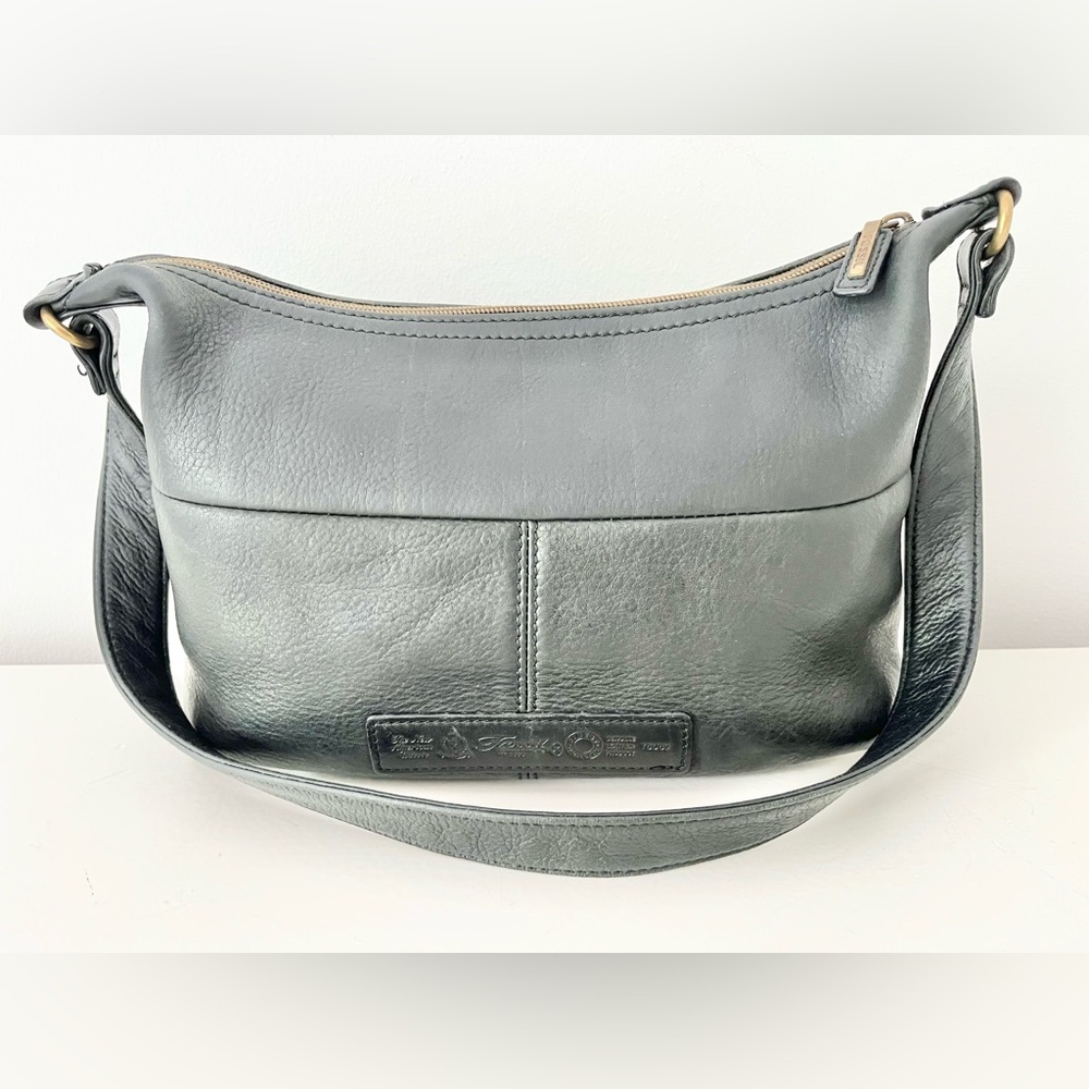 Fossil Black Leather Shoulder Bag Vintage Style 75082 - Picture 7 of 15